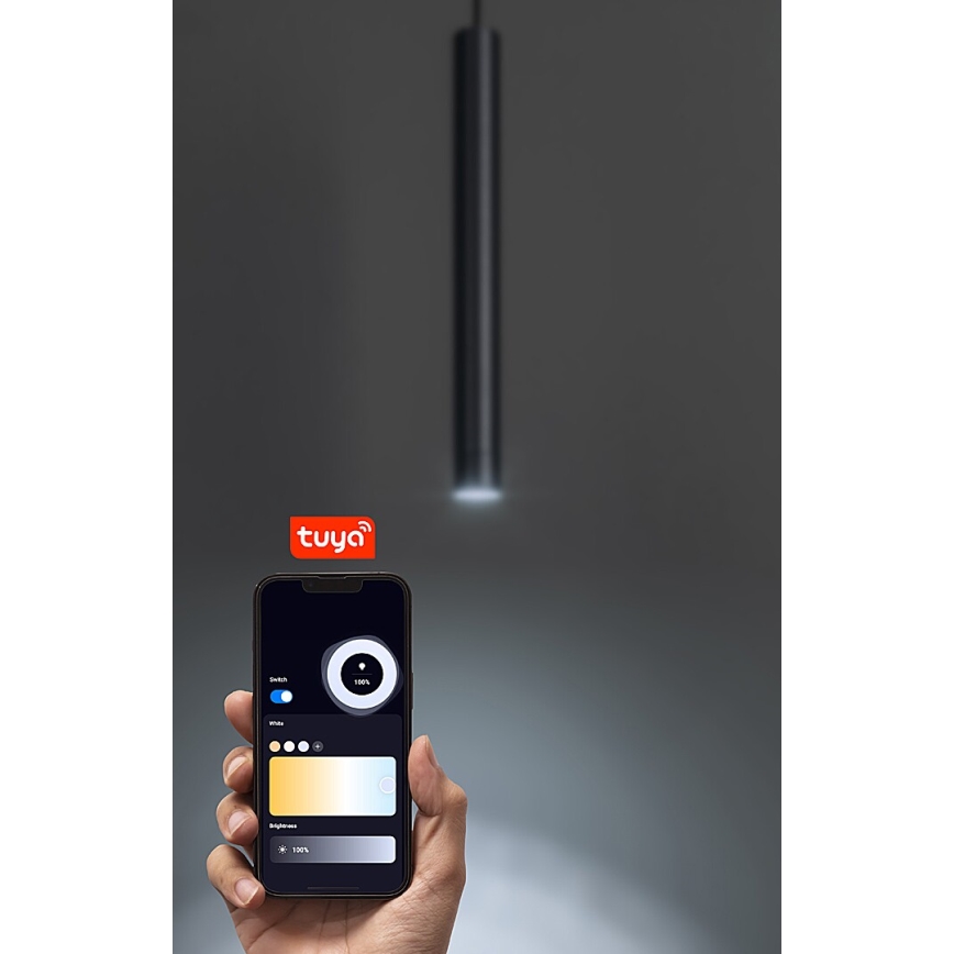 Rabalux - Himmennettävä LED-kattokruunu johdossa 1-vaiheiselle kiskojärjestelmälle LED/5W/24V 2700-5500K Wi-Fi Tuya musta