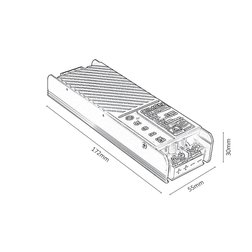 Rabalux - Upotettu virtalähde kiskojärjestelmän valaisimille 100W/24V