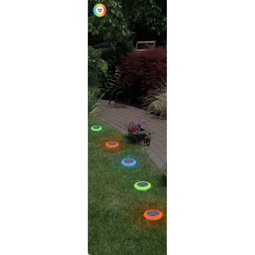 Rabalux - LED RGB aurinkokäyttöinen valaisin LED/0,6W/3,7V IP65 1200 mAh