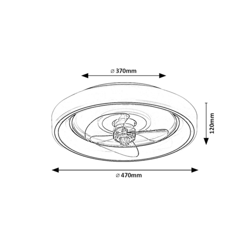 Rabalux - LED Himmennettävä kattotuuletin LED/67W/230V 3000-6000K + kauko-ohjaus