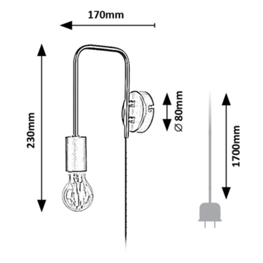 Rabalux - Seinävalaisin 1xE27/40W/230V