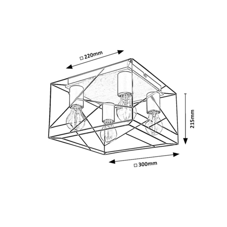 Rabalux - Kattovalo 4xE27/40W/230V 30x30 cm