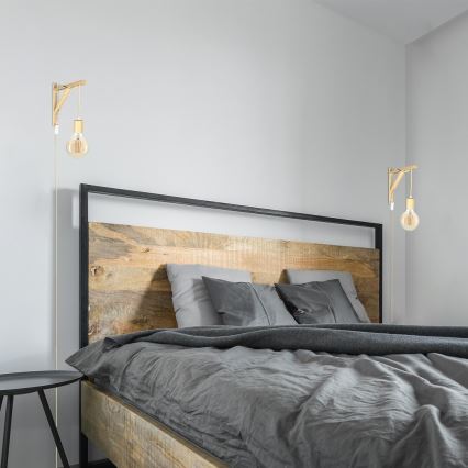 Rabalux - Seinävalaisin 1xE27/60W/230V pyökki