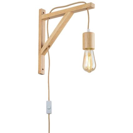 Rabalux - Seinävalaisin 1xE27/60W/230V pyökki