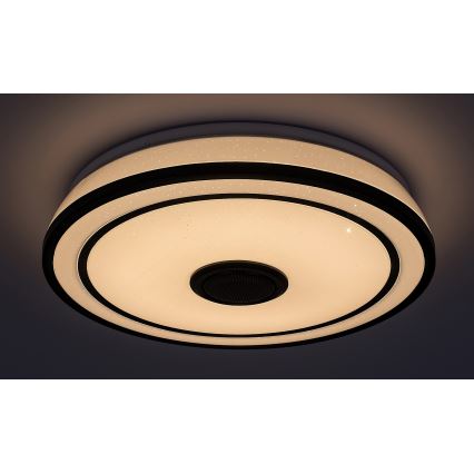 Rabalux – himmennettävä RGB-LED-kattovalaisin kaiuttimella, LED 24 W, 230 V, 3000–6500 K + kaukosäädin, halkaisija 39,5 cm