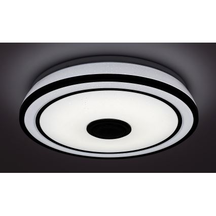 Rabalux – himmennettävä RGB-LED-kattovalaisin kaiuttimella, LED 24 W, 230 V, 3000–6500 K + kaukosäädin, halkaisija 39,5 cm