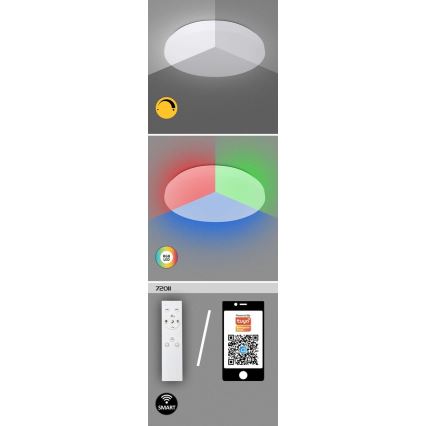 Rabalux - LED RGB himmennettävä kattovalaisin LED/48W/230V Wi-Fi Tuya 3000-6500K 50 cm