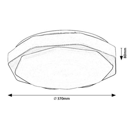 Rabalux - Himennettävä LED-kattovalaisin LED/18W/230V 3000K/4000K/6000K halkaisija 37 cm + kaukosäädin
