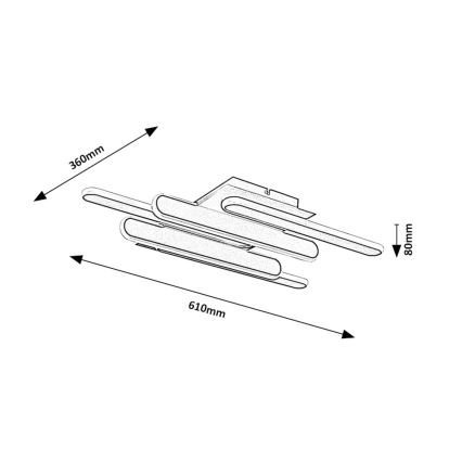 Rabalux - LED-kattovalaisin, 36 W, 230 V, 3000/4000 K, 36 x 61 cm