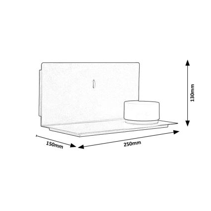 Rabalux - LED Seinävalo hyllyllä ja USB portem LED/6W/230V 3000K
