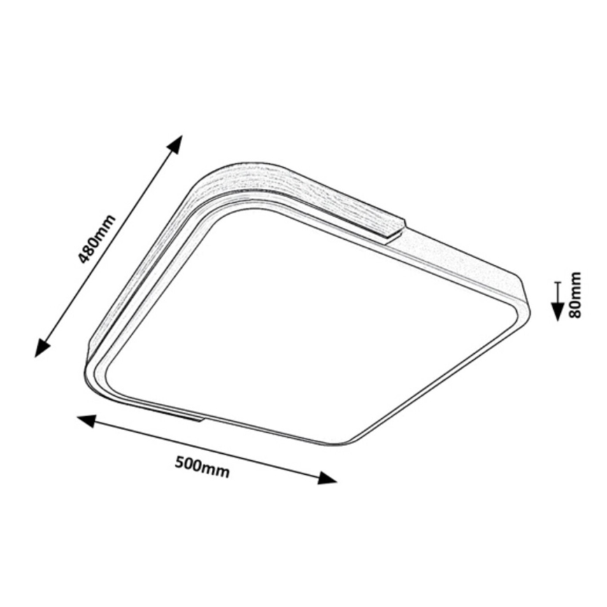 Rabalux - Himmennettävä LED-RGB-kattovalaisin LED/48W/230V 3000K/4000K/6500K Wi-Fi Tuya + kauko-ohjaus
