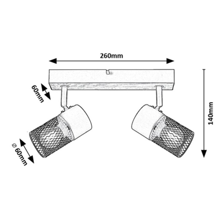 Rabalux - Kohdevalo 2xE14/40W/230V tammi