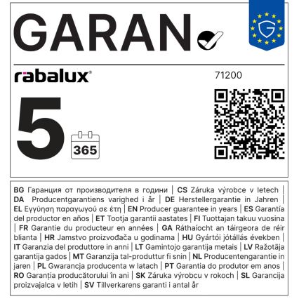 Rabalux - LED-kattovalaisin LED/24W/230V 4000K halkaisija 22 cm musta