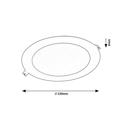 Rabalux - LED upotettava valo LED/18W/230V halkaisija 22 cm musta