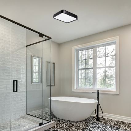 Rabalux - LED-kattovalaisin kylpyhuoneeseen LED/18W/230V IP44 4000K 25x25 cm musta