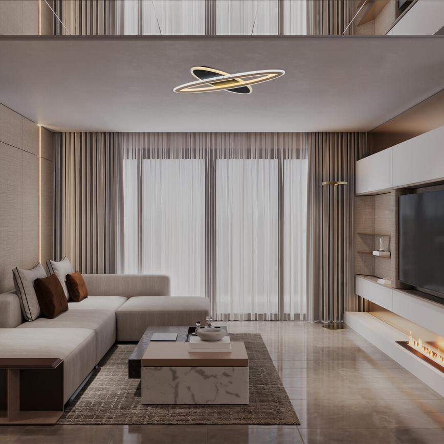 Rabalux - Himmennettävä LED-kattovalaisin LED/70W/230V 3000/4000/6000K musta + kaukosäädin Ø 70 cm