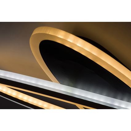 Rabalux - Himmennettävä LED-kattovalaisin LED/70W/230V 3000/4000/6000K musta + kaukosäädin Ø 70 cm