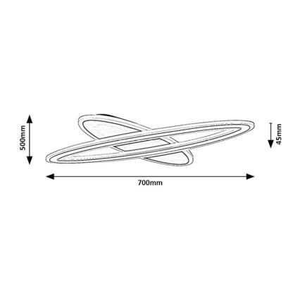 Rabalux - Himmennettävä LED-kattovalaisin LED/70W/230V 3000/4000/6000K musta + kaukosäädin Ø 70 cm