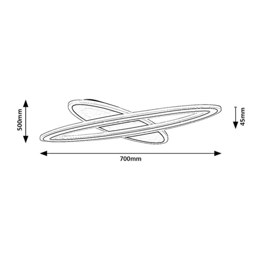 Rabalux - Himmennettävä LED-kattovalaisin LED/70W/230V 3000/4000/6000K musta + kaukosäädin Ø 70 cm