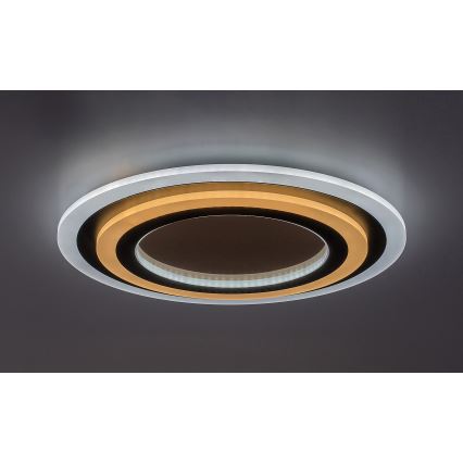 Rabalux - LED-himmennettävä kattovalaisin LED/56W/230V 3000/4000/6000K mattakromi/musta + kaukosäädin halkaisija 45 cm