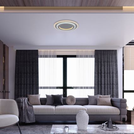 Rabalux - himennettävä LED-kattovalaisin LED/56W/230V 3000/4000/6000K mattakromi + kaukosäädin halkaisija 45 cm