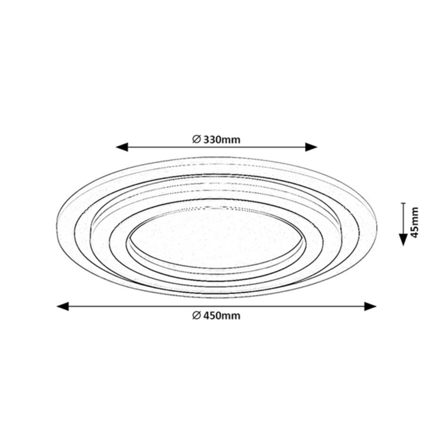 Rabalux - himennettävä LED-kattovalaisin LED/56W/230V 3000/4000/6000K mattakromi + kaukosäädin halkaisija 45 cm