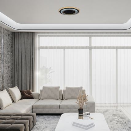Rabalux - Himennettävä LED-kattovalaisin LED/56W/230V 3000/4000/6000K musta + kaukosäädin, halkaisija 45 cm