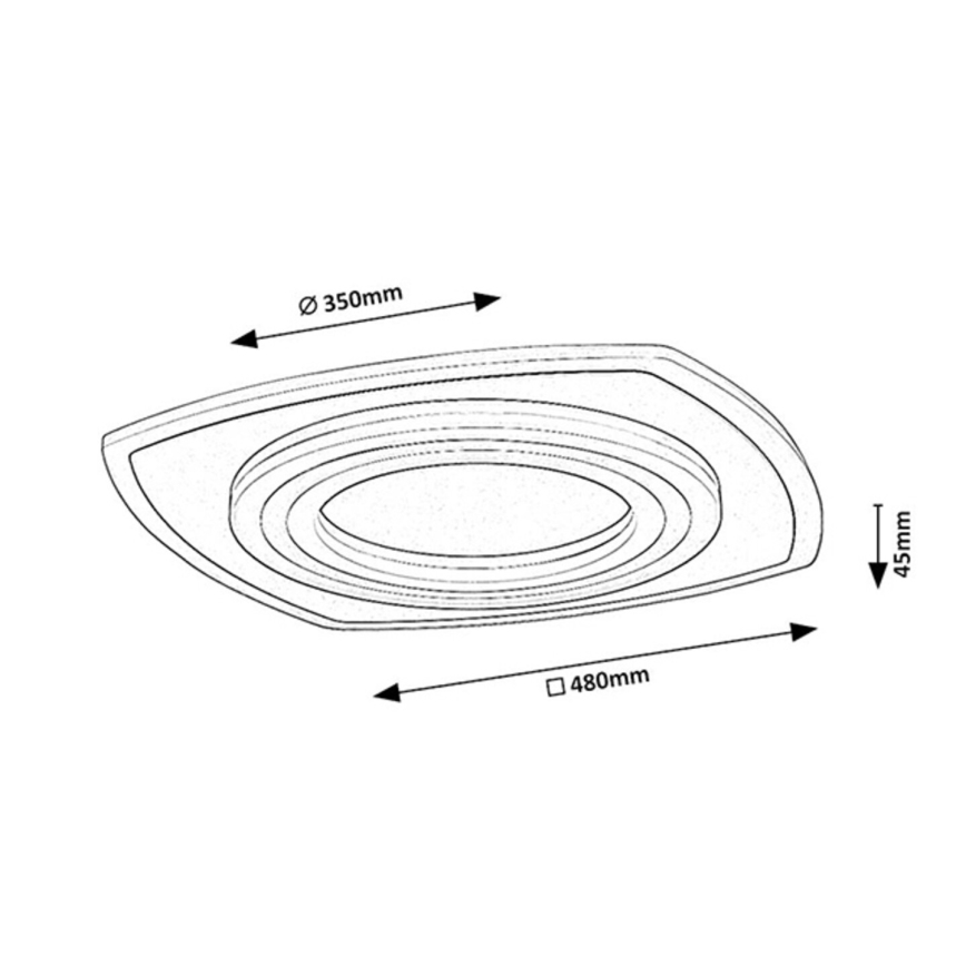 Rabalux - himmennettävä LED-kattovalaisin LED/60W/230V 3000/4000/6000K mattakromi + kaukosäädin 48x48 cm