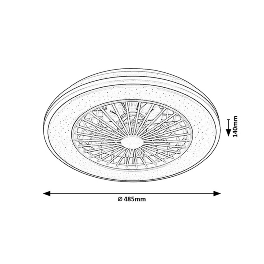 Rabalux - LED himmennettävä kattovalaisin tuulettimella LED/48W/230V 3000-6500K + kaukosäädin