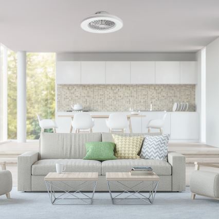 Rabalux - LED himmennettävä kattovalaisin tuulettimella LED/48W/230V 3000-6500K + kaukosäädin