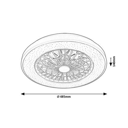 Rabalux - LED himmennettävä kattovalaisin tuulettimella LED/48W/230V 3000-6500K + kaukosäädin