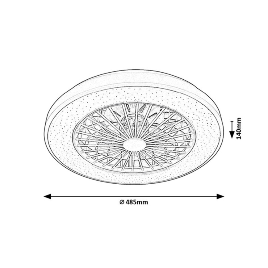 Rabalux - LED himmennettävä kattovalaisin tuulettimella LED/48W/230V 3000-6500K + kaukosäädin