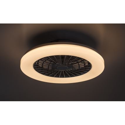 Rabalux - LED RGB himmennettävä kattovalaisin tuulettimella LED/48W/230V 3000-6500K + kaukosäädin
