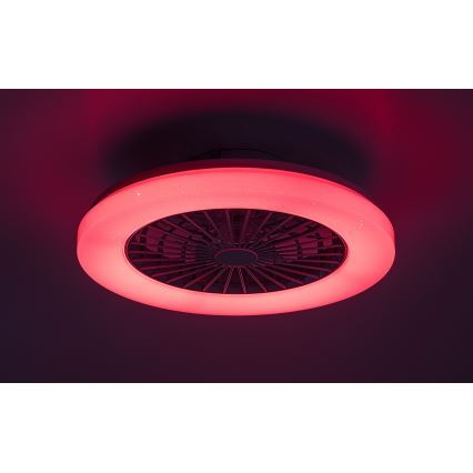 Rabalux - LED RGB himmennettävä kattovalaisin tuulettimella LED/48W/230V 3000-6500K + kaukosäädin