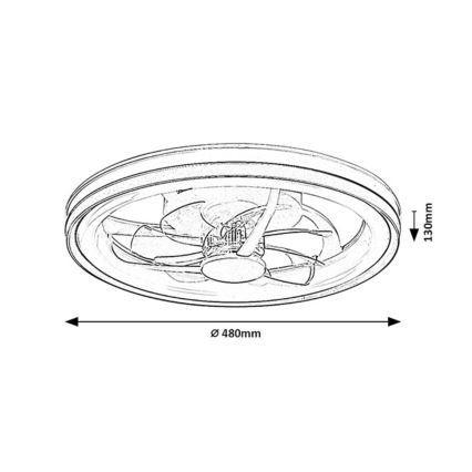 Rabalux - LED Himmennettävä kattovalaisin tuulettimella LED/40W/230V 3000/4000/6000K Wi-Fi + kauko-ohjaus