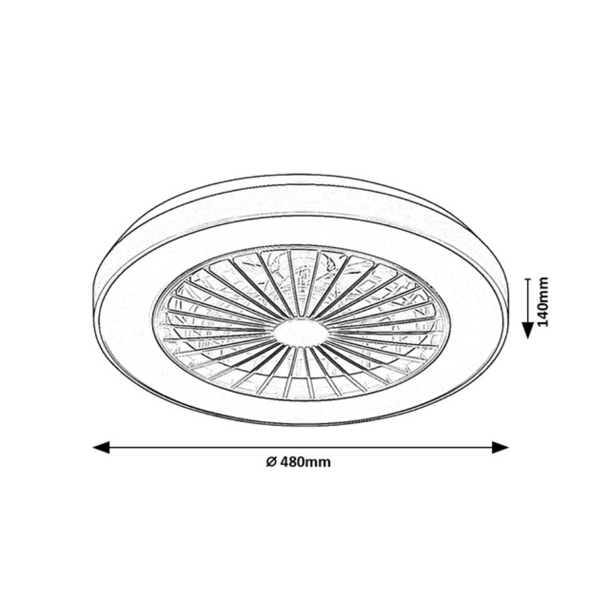 Rabalux - LED Himmennettävä kattovalaisin tuulettimella LED/40W/230V 3000/4000/6000K Wi-Fi + kauko-ohjaus