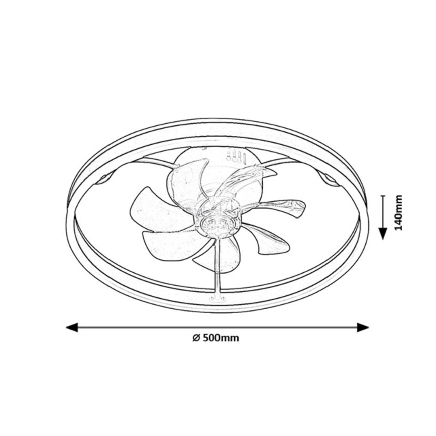 Rabalux - LED Himmennettävä kattovalaisin tuulettimella LED/40W/230V 3000/4000/6000K Wi-Fi + kauko-ohjaus