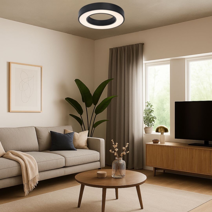 Rabalux - LED-kattovalaisin LED/24W/230V 3000/4000/6500K halkaisija 40 cm musta