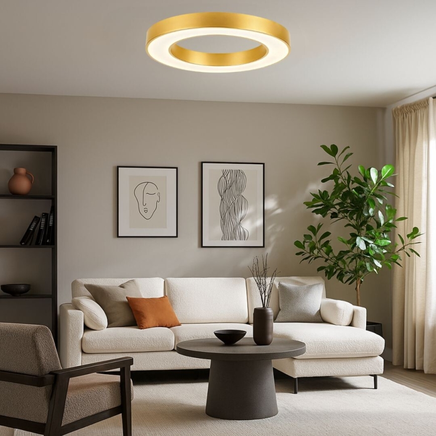 Rabalux - LED-himmennettävä kattovalaisin LED/45W/230V 3000-6500K halkaisija 60 cm, kultainen + kaukosäädin
