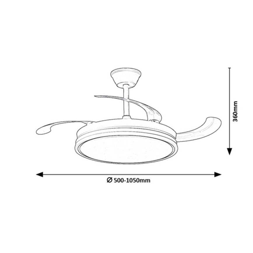 Rabalux - LED himmennettävä kattovalaisin tuulettimella LED/60W/230V 3000-6500K + kaukosäädin