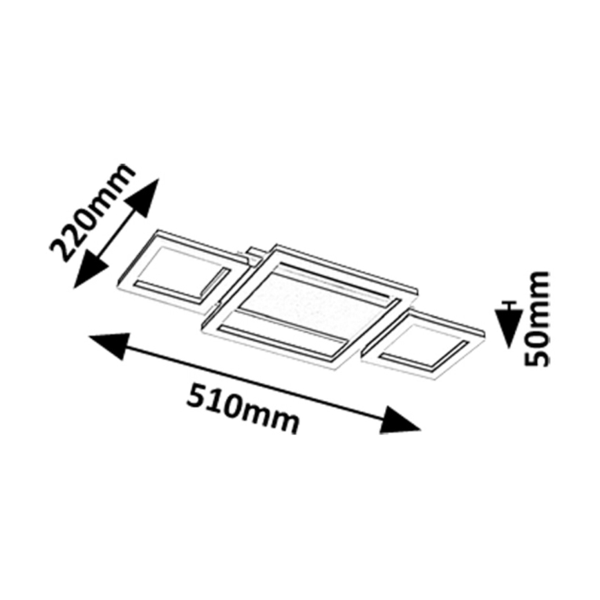 Rabalux - LED-kattovalaisin, 24 W, 230 V, 4000 K, 22 x 51 cm