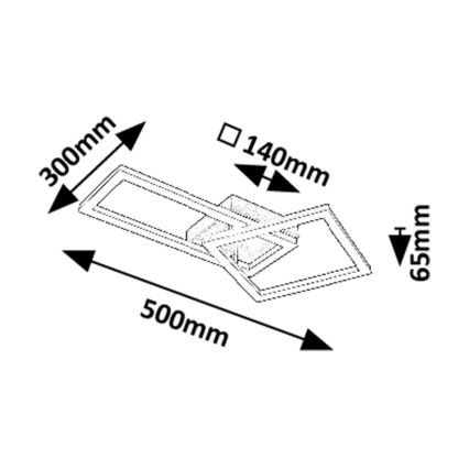 Rabalux - LED-kattovalaisin LED/24W/230V 3000K 30x50 cm
