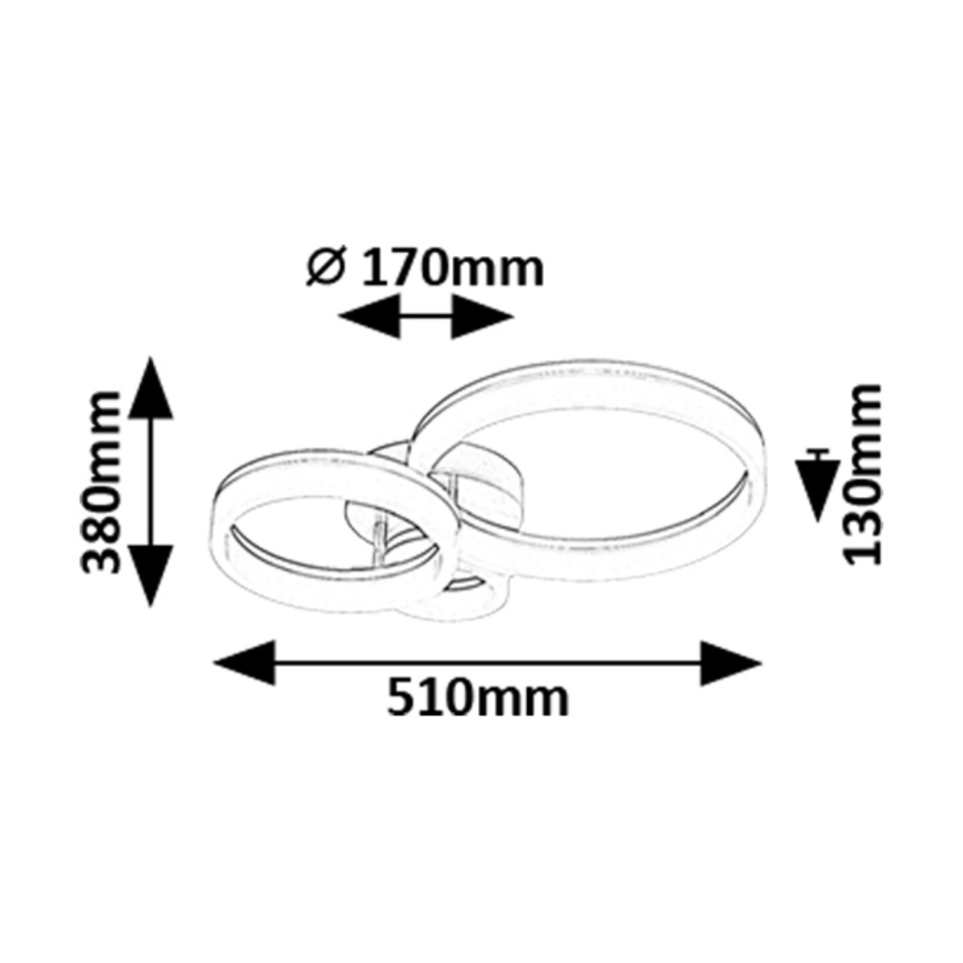 Rabalux - LED-kattovalaisin LED/24W/230V 3000/4000/6500K 38x51 cm mattakromi