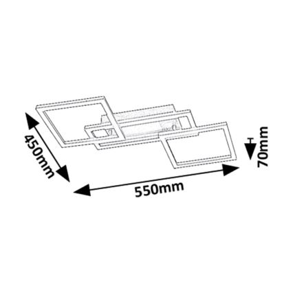 Rabalux - himmennettävä LED-kattovalaisin LED/40W/230V 3000-6500K 45x55 cm + kaukosäädin