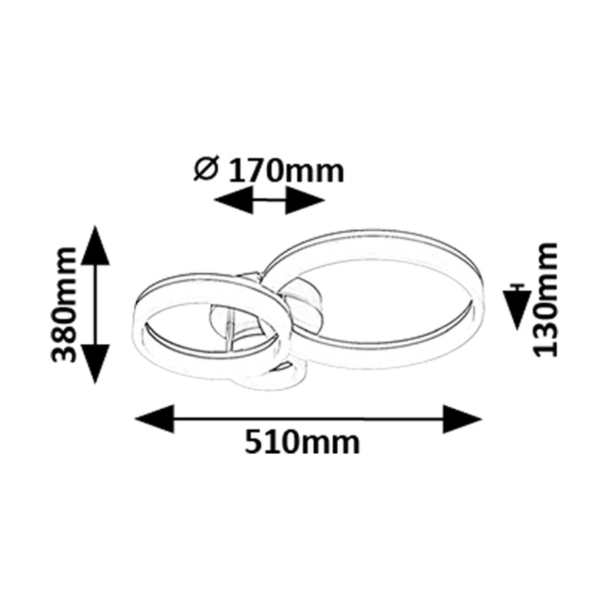 Rabalux - LED-kattovalaisin LED/24W/230V 3000/4000/6500K kulta 38x51 cm