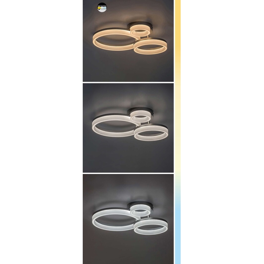 Rabalux - LED-kattovalaisin LED/24W/230V 3000/4000/6500K musta 38x51 cm