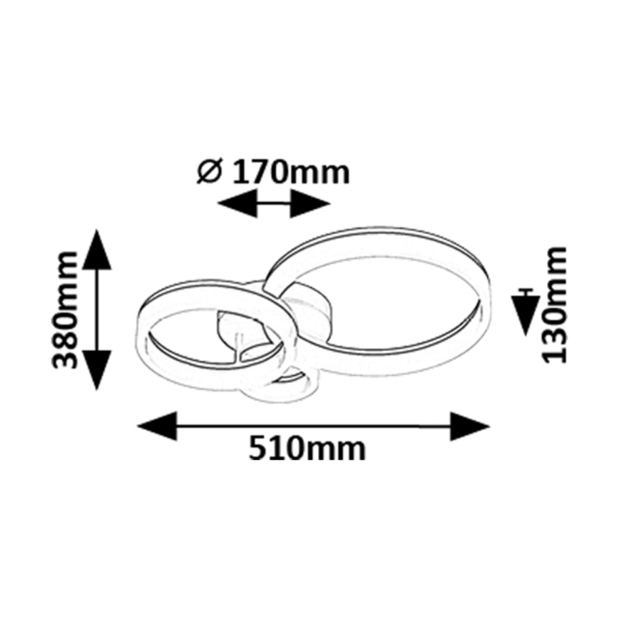 Rabalux - LED-kattovalaisin LED/24W/230V 3000/4000/6500K musta 38x51 cm