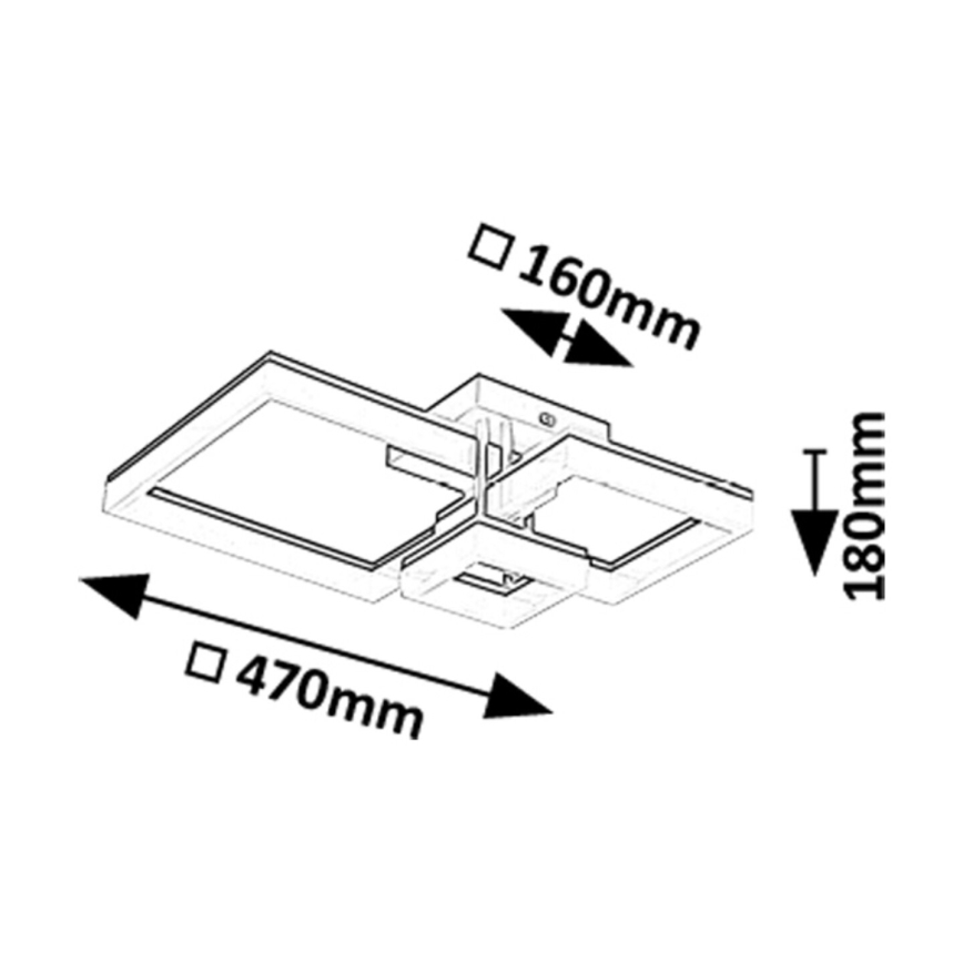 Rabalux - LED-kattovalaisin LED/22W/230V 3000/4000/6500K musta 47x47 cm