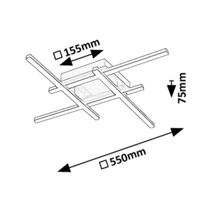Rabalux - LED-kattovalaisin LED/24W/230V 4000K 55x55 cm