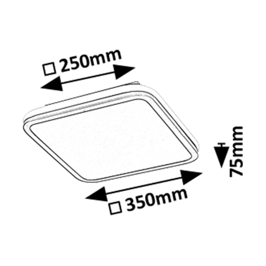 Rabalux - LED RGB himmennettävä kattovalaisin LED/43W/230V 3000-6500K + kaukosäädin 35x35 cm